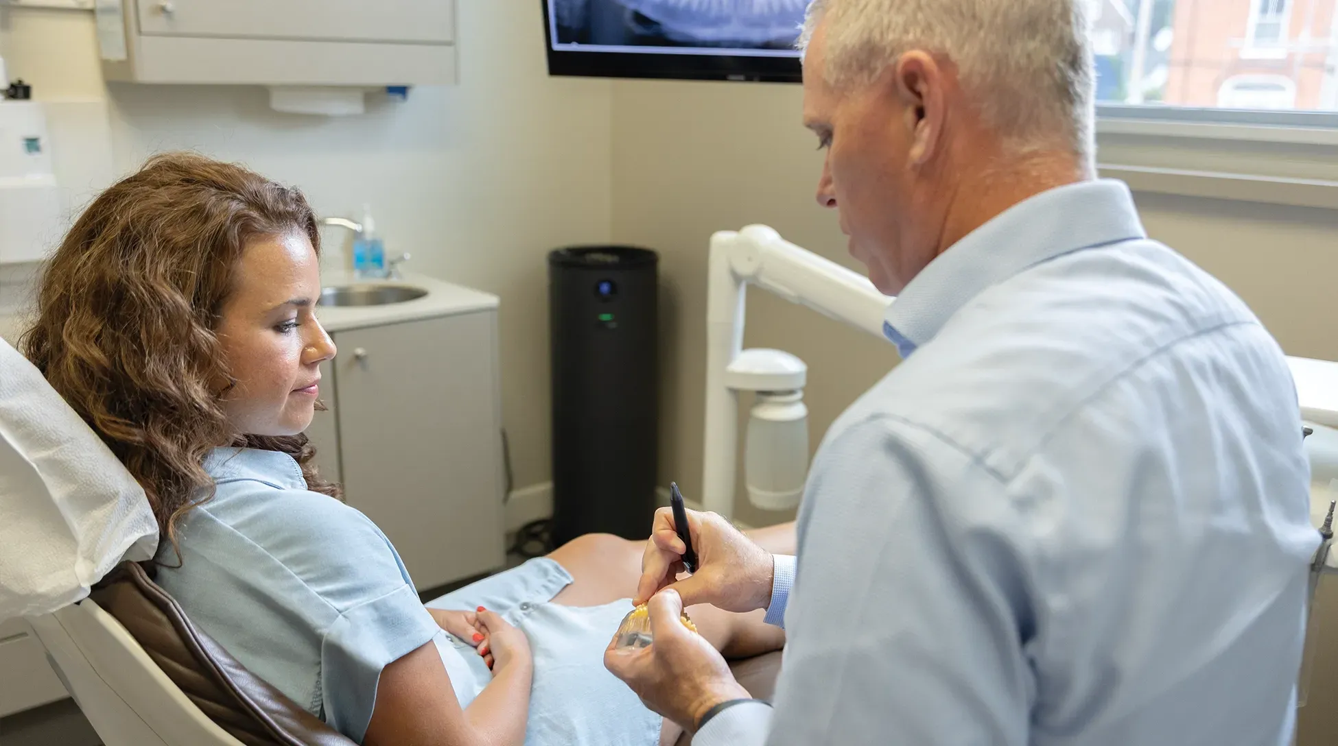 Dr. Greenfield with patient